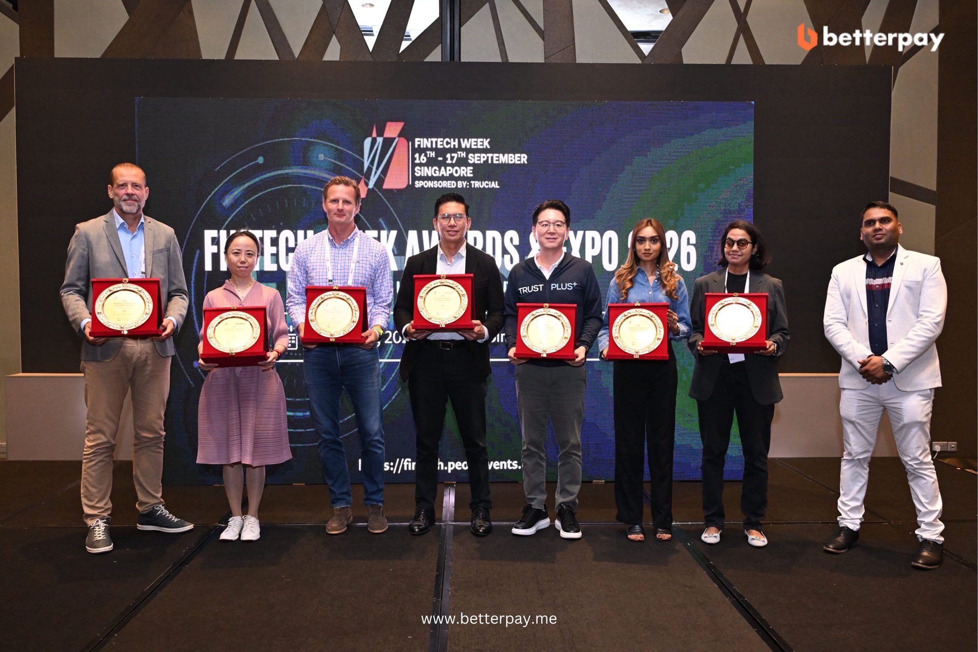 Award recipients at FinTech Week Awards & Expo 2026, Singapore
